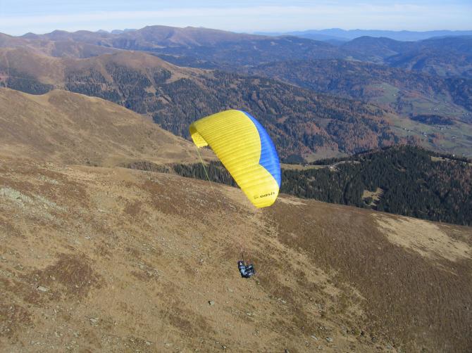 Bertl beim Abgleiten.