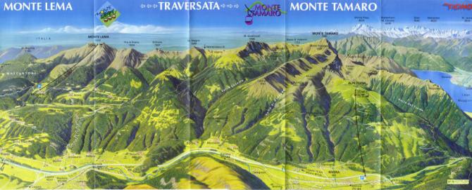 Die Traversierung Lema-Tamaro ist ein Klassiker wie der Prospekt zeigt.
 Vom Tamaro zum Lema ist es schwieriger, man hat aber dann fast eine Garantie, dass der Rückweg ebenfalls geht.