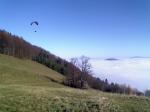 Paragliding Fluggebiet Europa » Österreich » Oberösterreich,Brandkogel,Markus setzt zum Toplanden an
