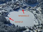 Paragliding Fluggebiet Europa » Schweiz » Graubünden,Arosa - Weisshorn,'temporary' LZ beim Bahnhof (wegen der aussergewöhnlichen Schneemengen, die man irgendwo ablagern musste)