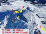 Paragliding Fluggebiet Europa » Schweiz » Graubünden,Arosa - Weisshorn,Situation Winter (seit Restaurant-Neubau 2012).