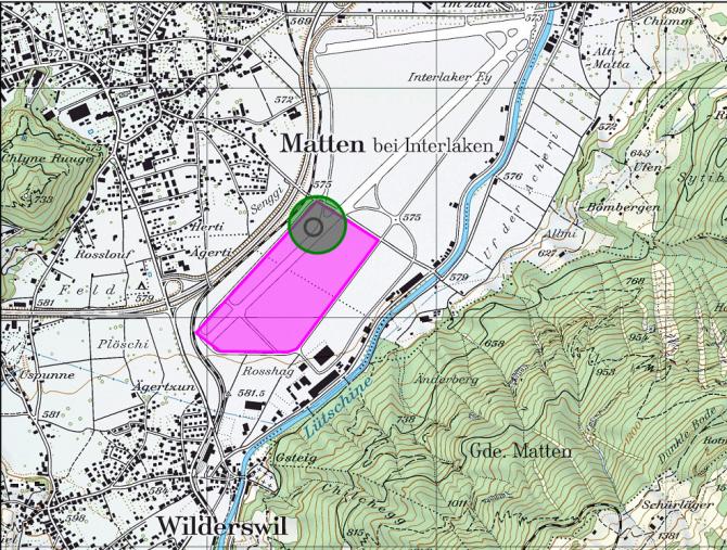 Genaue Lage des Landeplatzes:  Details hier