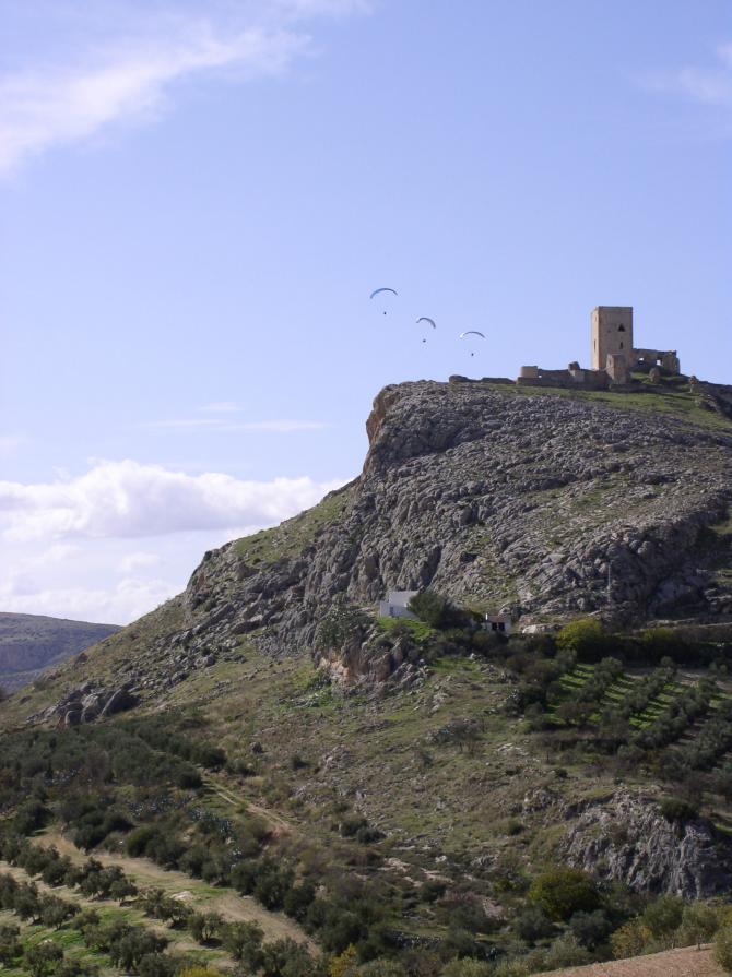 Soaren an der Südkante (Start bei der Burgruine).