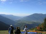 Paragliding Fluggebiet Europa » Italien » Trentino-Südtirol,Nauders,Startplatz mit Blick ins Tal zu früher Morgenstunde.