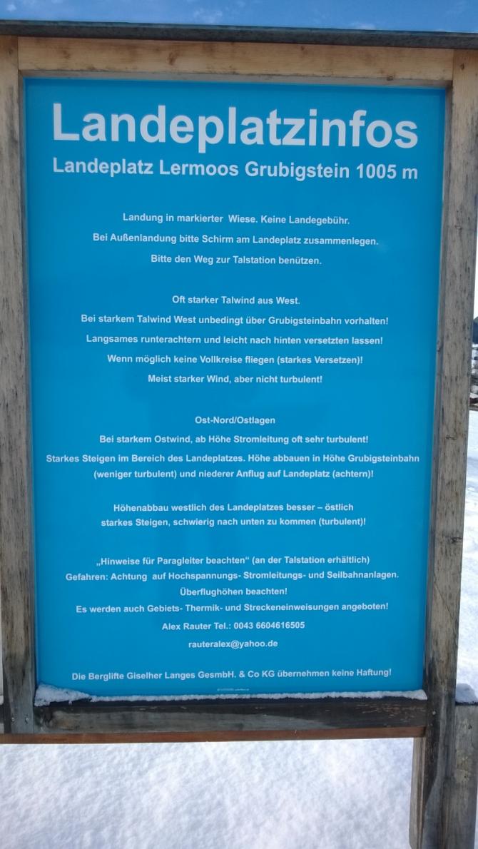 Tafel am Landeplatz, Dezember 2013