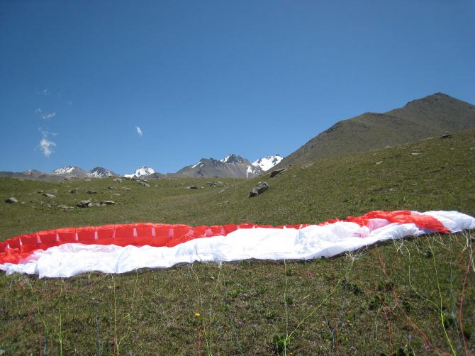 Wenn man alleine am Berg ist, ist es schwierig sich selbst beim Starten zu fotografieren :-)