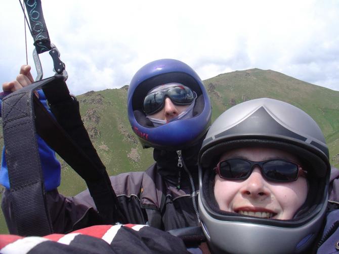 Till und Silke nach dem Start. Im Hintergrund einer von mehreren moeglichen Startplaetzen.

Foto: Till & Silke