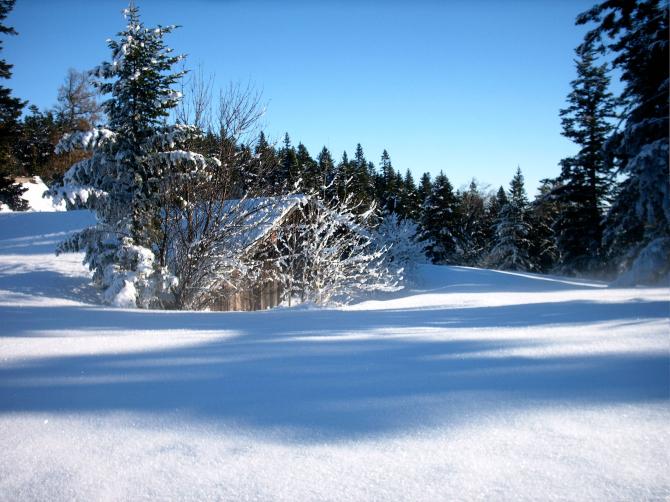 Romantik auf dem Weg zum tief verschneiten Oststartplatz