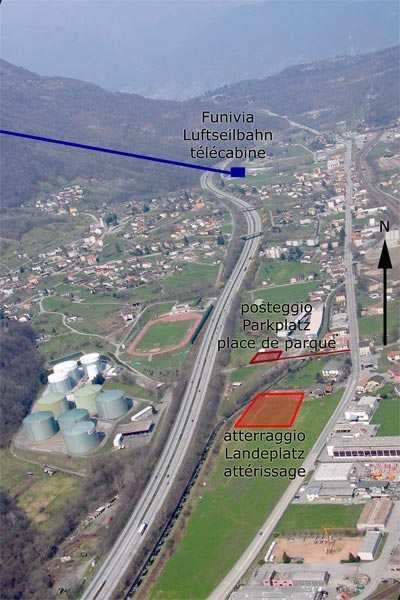 Landeplatz in Bironico (Volo libero Ticino)