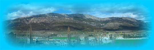 A panoramic view of th Montsec Mountain Range