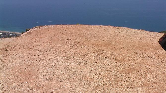 Ansicht Startplatz vom obersten Punkt.