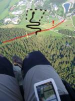 Paragliding Fluggebiet Europa Deutschland Sachsen,Fichtelberg,Landeplatz unterhalb Hotel und Asphaltweg. Achtung Seile  Bahn und Lift!
