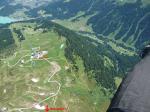 Paragliding Fluggebiet Europa » Österreich » Vorarlberg,Golm,Von oben Blick auf Berstation und den Aufstiegsweg bis zum Startplatz (dieser leider nicht mehr zu sehen)