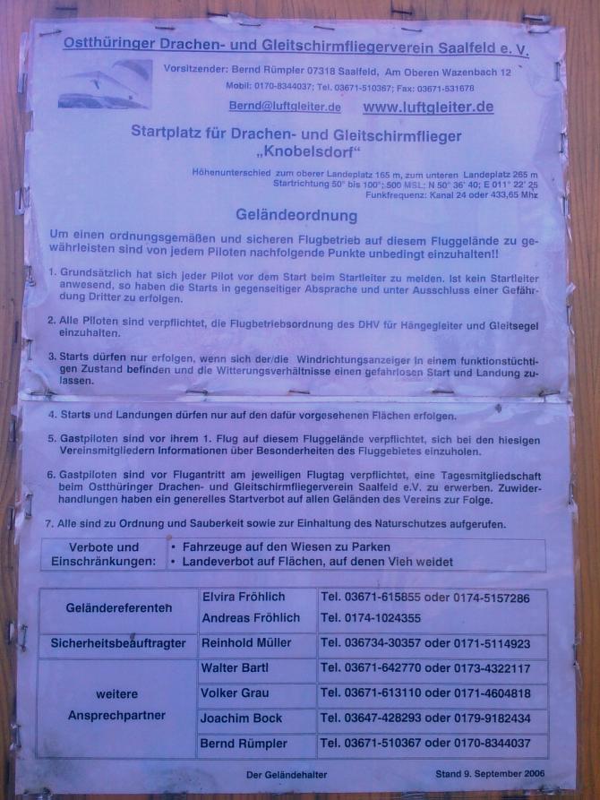 Hinweise und Geländeordnung