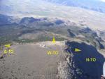 Paragliding Fluggebiet Nordamerika » USA » Utah,Cove,Übersicht über die Startpläzte;
am S-, resp W-Start lässt sich auch toplanden