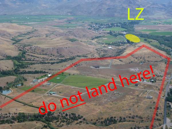 hier NICHT landen - auch wenn's sehr einladend aussieht; der Farmer hat gar keine Freude  an GS...