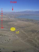 Paragliding Fluggebiet Nordamerika USA Utah,Lake Mountain,mögliche LZ an der Auffahrtstrasse