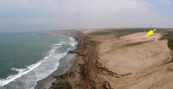 Der Pfeil entspricht den unter "Startplatz" angegebenen GPS-Position
