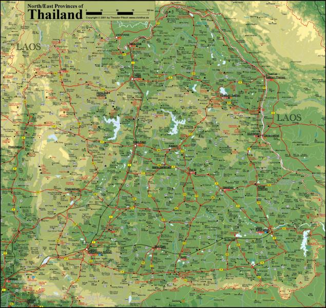 Karte Gesammtübersicht (NO-Thailand/Isaan)