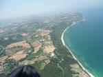 Paragliding Fluggebiet Europa » Italien » Marken,Portonovo,Blick Richtung Ancona, Startplatz ist unten am Kreisel