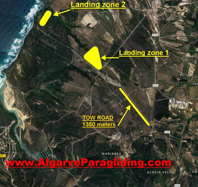 Windenschlepp Strecke.
Tow Field.