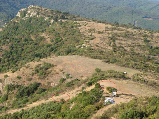 Die beiden möglichen SP, der obere wird auch zum Toplanden benutzt (Vorsicht vor Venturi-Effekt...); Sept.2009, T.Uhlmann