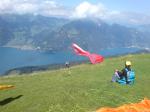 Paragliding Fluggebiet Europa » Schweiz » Nidwalden,Niederbauen - Emmetten,Hanglandung am startplatz Niederbauen.(Pilot Vaudee)