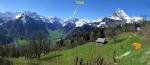 Paragliding Fluggebiet Europa » Schweiz » Glarus,Braunwald - Gumen - Gumengrat - Kiosk,Startplatz 'Kiosk'; Blick Ritg Süden zum Tödi