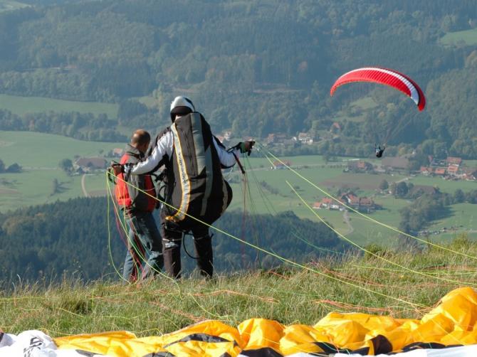 Vorbereitung zum Höhenflug am Gschasi.
Foto: Dietmar Metzler